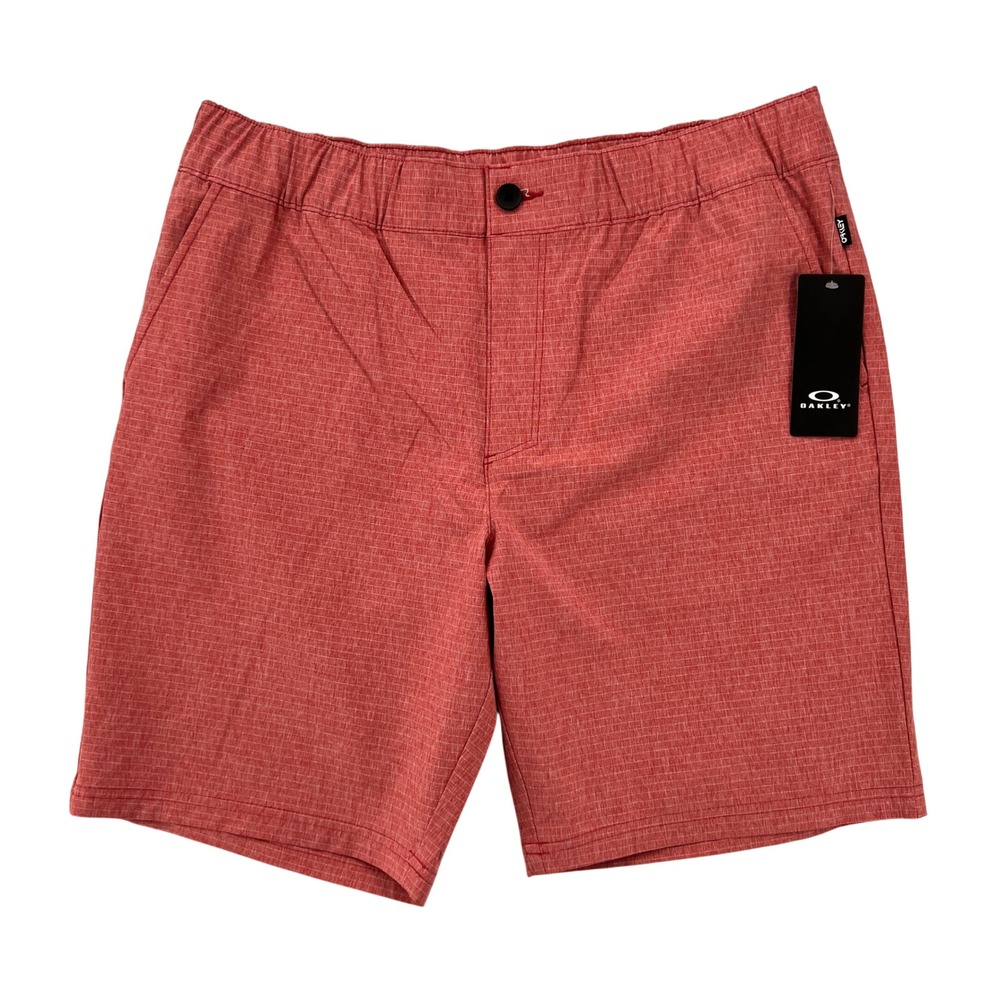 NEW Oakley Adventure Chino Shorts Mens 34 Iron Red Heather Performance Preppy